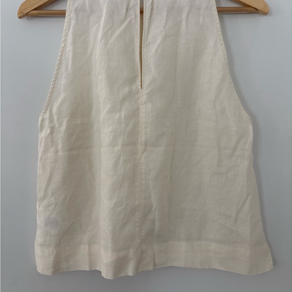 EVERLANE NW The Linen High Neck Tank Sz 8 Natural Minimalist Coastal Earthy - Picture 9 of 10